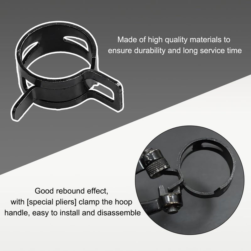 Wevdn 20PCS 3/8" ID Spring Band Type Clamps, 10mm Manganese Steel Fuel Line Pipe Spring Hose Clip, Low Pressure Air Clip Vacuum Hose Water Pipe Silicone Tube Clamps Fasteners - Image 3